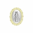 3/4 Inch Two-Toned Sterling Silver Miraculous Medal Pin With Spring Loaded Quality Clutch