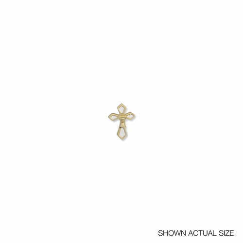 3/4 x 1/2 Inch Gold and Enameled Cross with Chalice Lapel Pin