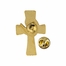 3/4 x 1/2 Inch Gold and Enameled Descending Dove and Cross Lapel Pin