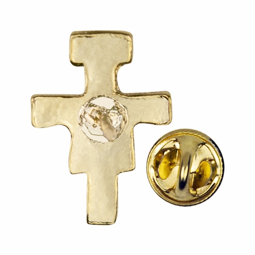 3/4 x 1/2 Inch Gold Crucifix Lapel Pin