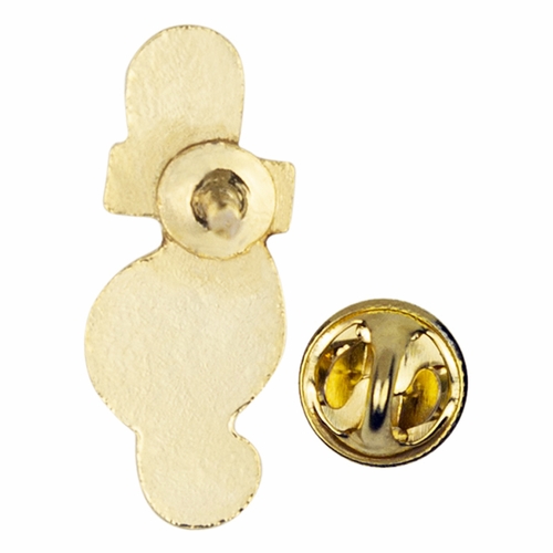 3/4 x 1/4 Inch Gold Enameled Music Cross Lapel Pin