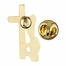 3/4 x 3/8 Inch Gold Music Cross Lapel Pin