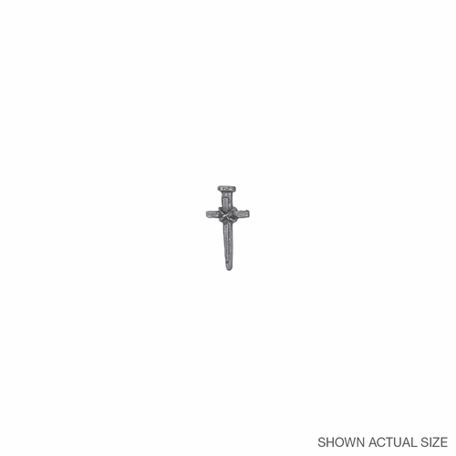3/4 x 3/8 Inch Pewter Nail Cross Lapel Pin
