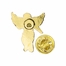 3/4 x 5/8 Inch Antiqued Gold Angel on My Shoulder Lapel Pin