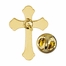3/4 x 7/16 Inch Gold and Enameled Budded Ends Cross Lapel Pin