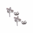 3/8 Inch Sterling Silver and Glass Crystal January Birthstone Baguette Cross Earrings