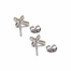 3/8 Inch Sterling Silver and Glass Crystal November Birthstone Baguette Cross Earrings