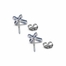 3/8 Inch Sterling Silver and Glass Crystal September Birthstone Baguette Cross Earrings