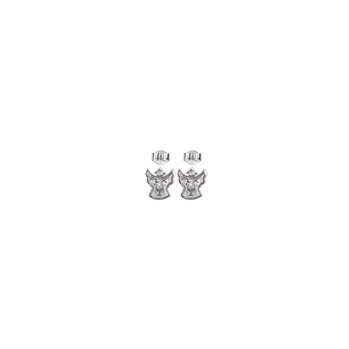 3/8 Inch Sterling Silver Angel Earrings with Cubic Zirconia Stones