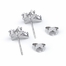 3/8 Inch Sterling Silver Cross Earrings with Crystal CZ Stones