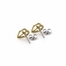 3/8 Inch Two-Tone 14KT Gold Plated  Over Sterling Silver Heart Cross Earrings