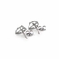3/8 Inch Two-Tone Sterling Silver Heart Cross Earrings