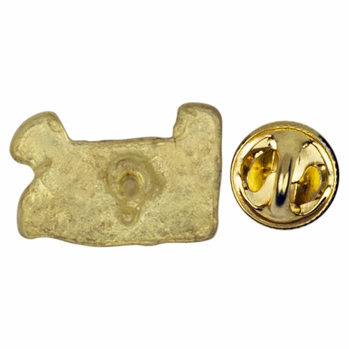 3/8 x 1/2 Inch Antiqued Gold Save Me Foot Prints Lapel Pin