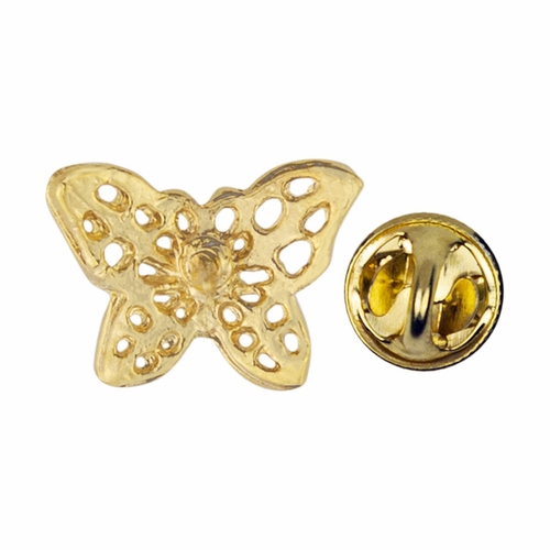 3/8 x 1/2 Inch Gold Filigree Butterfly Lapel Pin