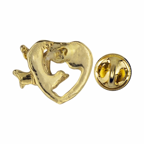 3/8 x 1/2 Inch Gold Open Heart with Ascending Dove and Imitation Pearl