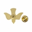 3/8 x 1/2 Inch Gold White Enameled Descending Dove Lapel Pin