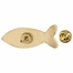 3/8 x 1 Inch Gold Enameled Jesus Fish Lapel Pin