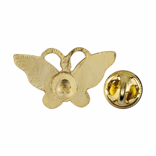 3/8 x 5/8 Inch Gold and Enameled Butterfly Lapel Pin