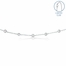 36 Inch Silver Plated Cable Necklace Chain with Crystal CZ Stones