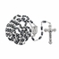 3mm Hematite Oval Faceted Beads Rosary with Crucifix and Miraculous Center