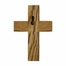 4-1/2 Inch Brass and Wood Wall Cross with Centered Pewter Chalice