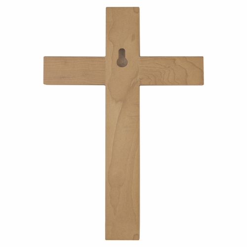 4-1/2 Inch Oak Wood and Brass Wall Crucifix with Antiqued Pewter Corpus