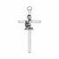 4-1/2 Inch Silver Plated Metal and Enameled Wall Cross with Centered Kneeling First Communion Boy