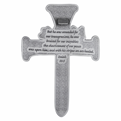 4-3/4 Inch Antiqued Pewter Nail Wall Crucifix