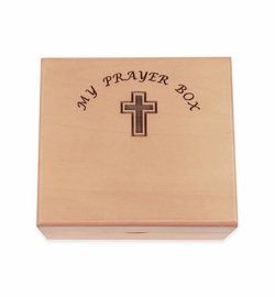 4-3/4 x 4-1/4 x 2-3/4 Inch Maple Wood Personalized My Prayer Box