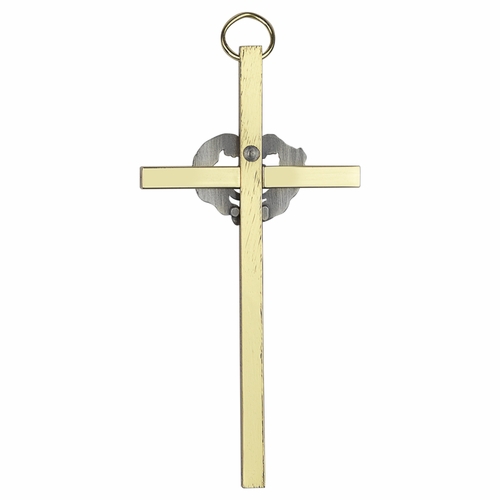 4 Inch Brass and Pewter Wedding Wall Cross