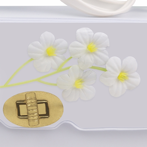 4 Inch Communion Purse with Flowers and Gold Accents