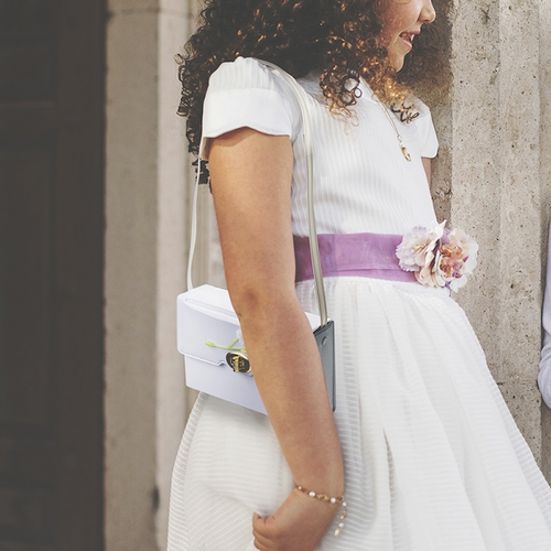 4 Inch Communion Purse with Flowers and Gold Accents