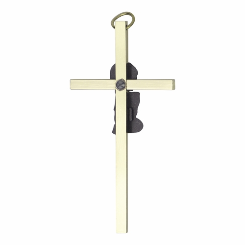 4 Inch Enameled Brass Baby Girl Wall Cross