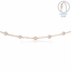 48 Inch Rose Gold Plated Cable Necklace Chain with Crystal CZ Stones