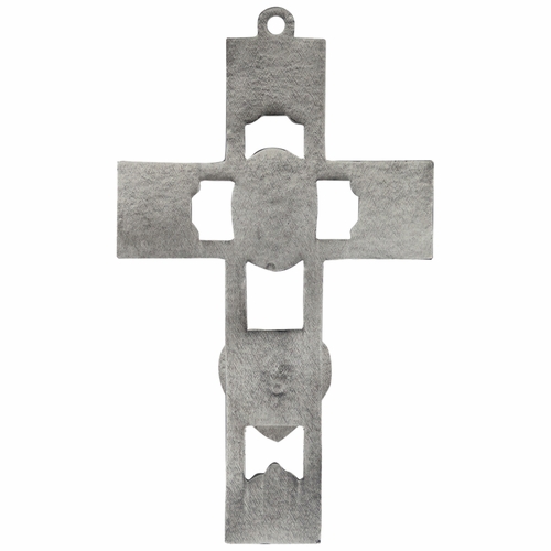5-1/2 Inch Pierced Pewter Godfather Wall Cross