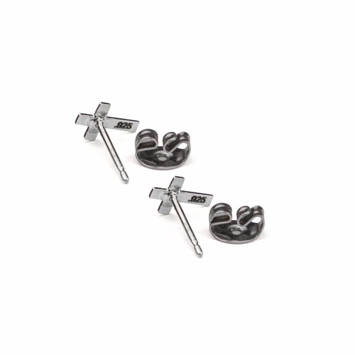 5/16 Inch Sterling Silver Cross Earrings