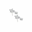 5/16 Inch Sterling Silver Crystal Baguette Cross Earrings