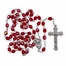 5.5mm Red Fire Bead Rosary with Crucifix and Madonna Center