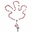 5.5mm Red Fire Bead Rosary with Crucifix and Madonna Center