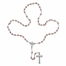 5.5mm Rose Crystal Bead Rosary with Crucifix and Four Way Center