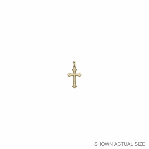 5/8 Inch 14KT Gold Flared Ends Inner Cross Pendant