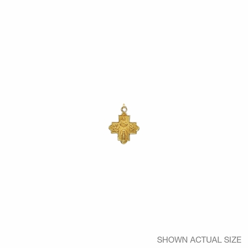 5/8 Inch 14KT Gold Four Way Medal