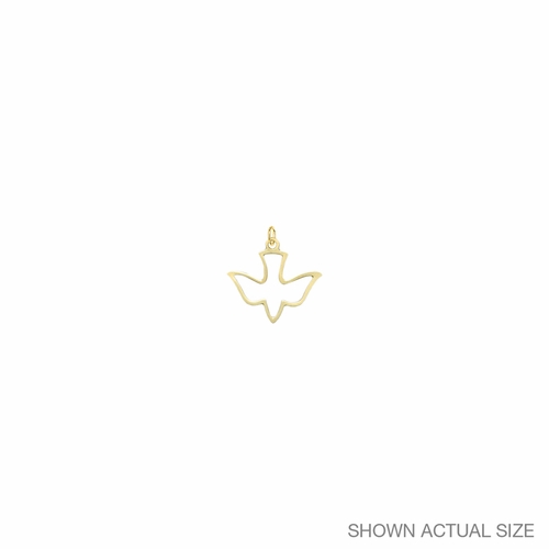5/8 Inch 14KT Gold Outlined Dove Pendant
