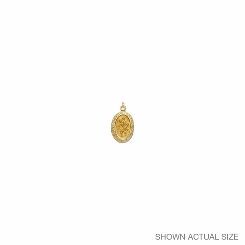 5/8 Inch 14KT Oval St. Christopher Medal, Patron Saint of Travelers