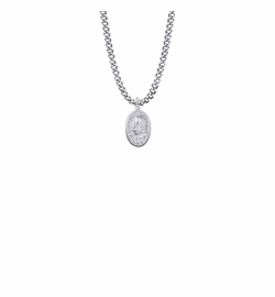 5/8 Inch Oval Sterling Silver Our Lady of Fatima Medal