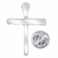5/8 x 1/2 Inch Silver Nail Ends Cross Lapel Pin
