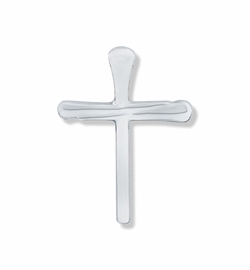 5/8 x 1/2 Inch Silver Nail Ends Cross Lapel Pin