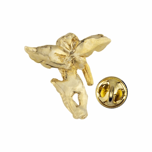 5/8 x 5/8 Inch Gold Angel on Shoulder Lapel Pin