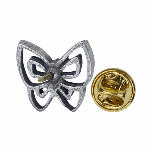 5/8 x 5/8 Inch Pewter Butterfly Lapel Pin