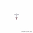 5/8 x 5/8 Inch Sterling Silver Garnet January Birthstone Cross Bar Pin